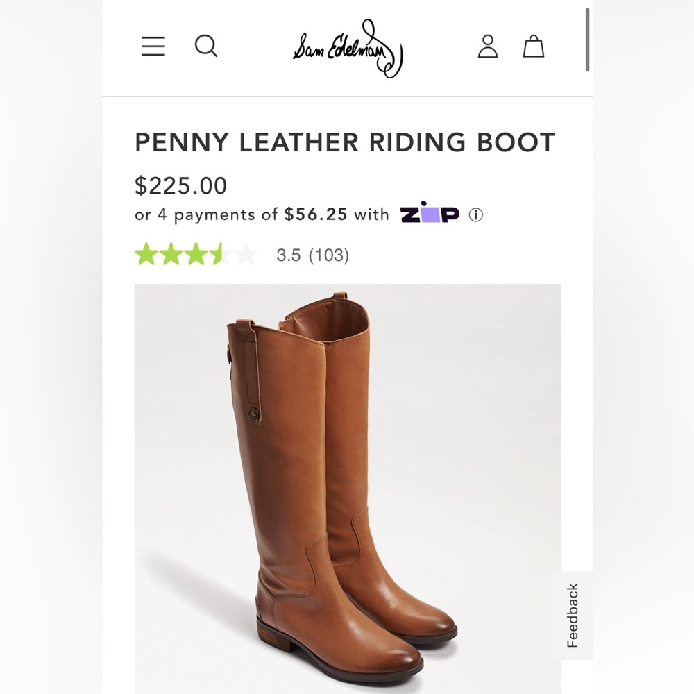 Sam Edelman Leather Penny II Riding Boot Wide Shaft